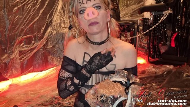 Extreme disgusting scat pig shitting puking swallowing