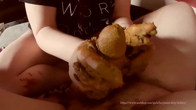 Lingerie poop ends in tasting shit smeared dick